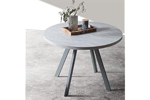 ‎JIEXI jiexi Modernes Runder Esstisch für 4 Personen, Mitte des Jahrhunderts Esstisch Rund, Durchmesser 90 cm, Meetings, Freizeit-Couchtisch