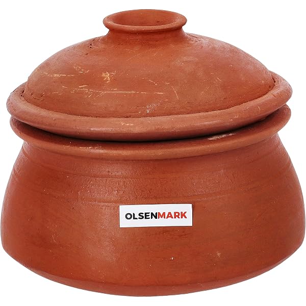 Pure Source India Clay Dahi Handy / Curd Pot with lid Medium Size 2 LTR (  Clay Curd Pot ) 8 Inch Size : Buy Online at Best Price in KSA -