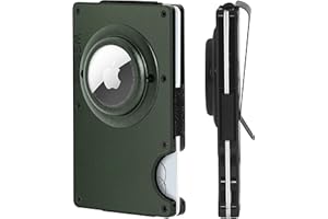 ROSSM Tarjetero Hombre con Bloqueo RFID para Tarjetas de Crédito - Cartera para Hombre Minimalista de Carbono y Metalica con Pinza y Banda Elástica para Billetes