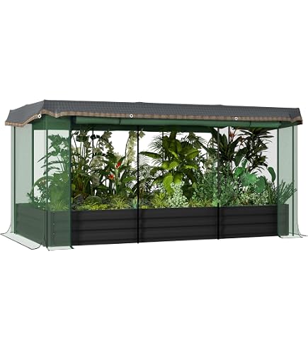 RELAX4LIFE 3-in-1 Hochbeet Mit Gewächshaus – 115 X 60 X 150 Cm, Metallrahmen, Grau