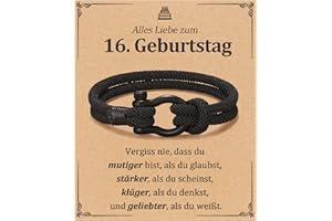AUNIS Alles Gute zum 12./13./16./18. Geburtstag für Jungen, geflochtene Seilarmbänder mit Spruchkarte