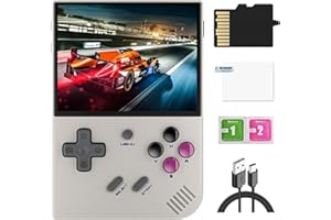 S_WAY RG35XX PLUS Handheld Games Console with Linux OS, 128G Card 10100+Games, RG35XX plus Support 5G WiFi BT4.2, 3.5-inch IPS Screen, Retro Game Console Handheld Emulator Console (Grey)