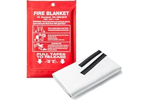 ONE BEST DEAL OBD 1m x 1m fire blanket quick unfolding wall mountable emergency safety blanket for kitchen BBQ office and camping