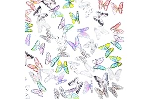 ZOSIGN 30 Pièces Mini Papillons Décoration,Résine Papillons Miniatures,Décoration Papillons en Micro,pour Jardin Féérique Décoration,Mini Décoration de Paysage,Accessoires de Nail Art