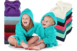 EMILY´S CHECK Kinder Bademantel - Kuschelfleece für Jungen u Mädchen 1522.2202