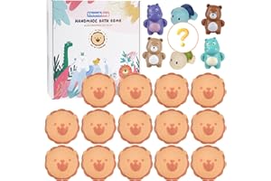 SHUCHING 14 Bombas de Baño León Niños, Bolas de Baño Infantiles con Pistola de Agua de Juguete, Set de regalos de Cumpleaños, Navidad, Halloween