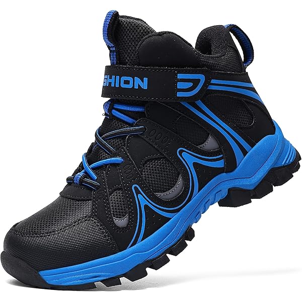 ASHION Jongens Winterlaarzen Kids Mid Sneeuwlaarzen Gevoerde Winterlaarzen Wandelschoenen Kids Trekking Katoenen Schoenen Warme Wandelschoenen,B Blauw,40