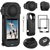 FiTSTILL Screen Protector Set for Insta 360 X5, Optical Tempered Glass Screen Protectors + Protective Case + Silicone Lens Co