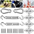 Kit di Montaggio, Emooqi 24 pezzi Kit di Fissaggio in Acciaio Inox per Tenda da Sole Rettangolare e Quadrata, per Kit Hardwar