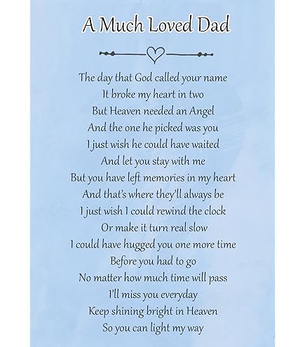 In Loving Memory I Miss You Always Dad Laminated Grave Card - View #13