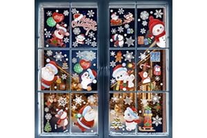Kesote Adesivi Natalizi per Finestre, 9 Fogli Vetrofanie Natalizie per Finestre, Decorazioni Natalizie per Finestre, Decorazioni Natalizie per la Casa