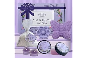 M & R HOME JUST RELAX Birthday Lavender Pamper Gifts for Women – Relaxation Spa Hampers, Thinking of You Gifts, Self Care Package, Mother’s Day Gift – Thank You Gift, Get Well Soon Hamper, Spa Gift Set, Friend Gift