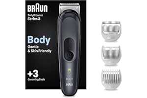 Braun Tondeuse Electrique Pour Le Corps Series 3 Homme, Torse, Aine, Aisselles, Styling Et Plus, Pour Un Rasage Doux, Aux Sabots Clipsables, Lavable, 80 Min D'autonomie, 3340