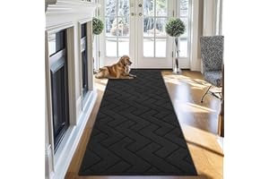 Biscpro Tapis de Porte Paillasson d'Entree 60x180cm Interieur et Extérieur Tapis Antidérapant et Absorbant,Lavable,Tapis pour Intérieur,Extérieur,Chambre,Cuisine,Entrée,Couloir-Dark Gray