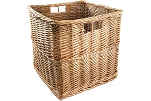 Arthur Cameron - Wicker Storage Cube with Built-in Handles - 32 x 32 x 31 cm - Cube Storage Unit, Perfect for Bedroom or Living Room - Wicker Box, Kallax Basket, Storage Basket (Natural)