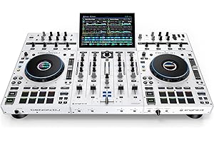Denon DJ PRIME 4+ WHITE Controlador DJ Autónomo con Separación de Stems en 4 Decks, Streaming por WIFI, Mezclador, Pantalla Táctil 10.1 Pulgadass, Control de Luces, blanco