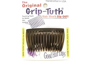 GOOD HAIR DAYS Grip-Tuth Combs - Set Of 2 Hair Side Combs - Hair Combs For All Types Of Hair - Decorative & Hair Styling Women Accessories (Tortoise Shell, 2 ¾ ″ Wide)