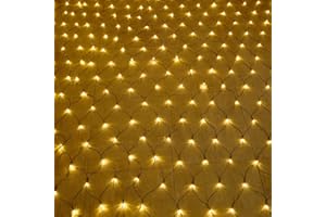 ‎AUFUN AufuN LED Lichternetz 6x4m 480LEDs Lichterkette Lichterkettennetz 8Modi Lichtervorhang mit Stecker für Halloween Weihnachten Hochzeit Party Innen und Außen Dekoration, Anschließbar, Warmweiß