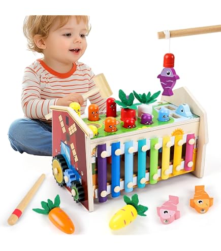 Jeu De Pêche Montessori 2 En 1 - Jouet Bois Enfant 2-4 Ans - Apprentissage Couleurs & Motricité - COOLJOY