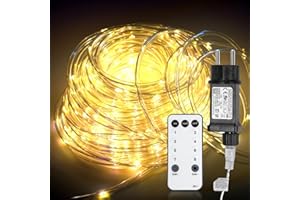 ‎JOPASSY Jopassy LED Lichterschlauch Außen, 10m LEDs Lichtschlauch, IP44 Wasserfest LED Schlauch,mit Timer & 8 Modi Lichtschlauch, für Außen Innen Party Hochzeit Weihnachten Dekolicht,Warm-weiß