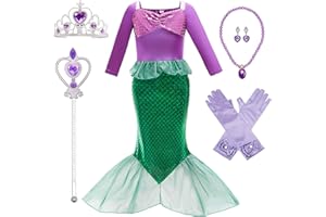 BanKids Kostium syrenki dla dziewczynki, sukienka na Halloween, sukienka księżniczki, Cosplay, kostium dla dzieci w wieku 3-10 lat