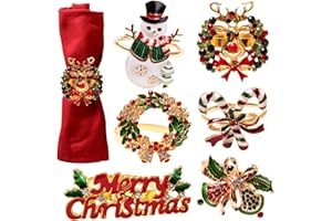 KEAGAN Serviettenringe Gold Serviettenring Weihnachten Serviettenschnalle 6 PCS Serviettenhalter Kranz Weihnachtsbaum Tischdeko Vintage Deko