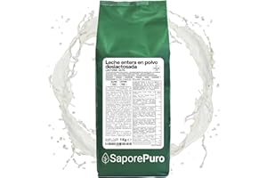 SaporePuro Leche Entera en Polvo Sin Lactosa 1 kg – Leche para Consumo Humano | Alta Solubilidad | Ideal para Pasteles, Pan y Helados | Uso Profesional e Industrial | Sin Lactosa | Sin Gluten