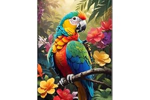 Bowetile 5D DIY Diamond Painting Kit Completo, Pappagallo Diamond Painting Kit Completo per Adulti, Animale Diamant Painting per Adulti, Decorazioni per Casa 30x40 cm
