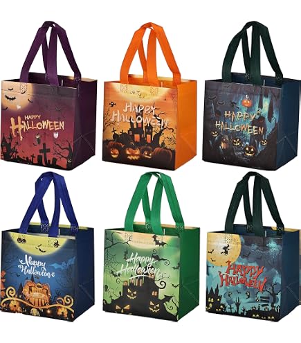 Homgaty LED Halloween-Eimer – 2 Stück, Leuchtende Süßigkeiten-Taschen Mit 3 Licht-Effekten