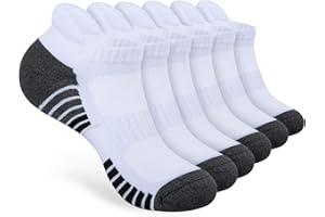 RUIXUE Mens Work Socks Cushioned Running Socks, 6 Pairs Anti-Blister Cotton Trainer Socks for Men Women Ladies Sports Low Cut Breathable Athletic Ankle Socks