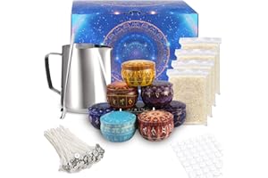 TEPENAR Kit fai da te per la produzione di candele. Include tazza in acciaio inox, cera d'api, clip per nucleo, cucchiaio, un adesivo e un nucleo di cera per la festa della mamma, il compleanno