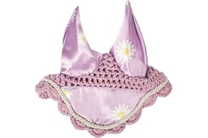 HKM Hobby Horsing Print Fliegenhaube, Violett Mit Gänseblümchen, One Size