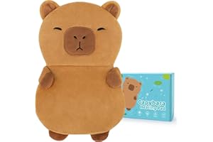 FORTUNING'S JDS Heating Pad for Pain Relief Microwave Heating Pads Plush for Cramps Period Back Pain Relief Menstrual Cramps Heat Pad Cuddle Stuffed Capybara Animal Plush for Woman Men Neck Shoulder Heat Pad