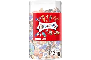 Celebrations Milk Chocolate Gift Box of Mini Chocolates & Biscuit Bars Tube (Maltesers, Galaxy, Snickers & More) 1435g