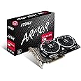 MSI RADEON RX 580 ARMOR 8G OC Graphics Card '8GB GDDR5, Core Count 2304, Boost Clock 1366Hz, 2x DisplayPort, 2x HDMI, DVI-D, Dual Fan Cooling System, PCI-E Gen3 x16, AMD'