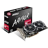 MSI RADEON RX 580 ARMOR 8G OC Graphics Card '8GB GDDR5, Core Count 2304, Boost Clock 1366Hz, 2x DisplayPort, 2x HDMI, DVI-D, 