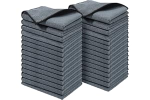 Wemk Lot de 30 Chiffon de Nettoyage en Microfibre, Serviettes en Microfibre Super Absortant, Séchage Rapide, Doux et Réutilisable, pour Cuisine, Voiture, Vitre, Salle de Bain, 30 x 20 cm, 280GSM