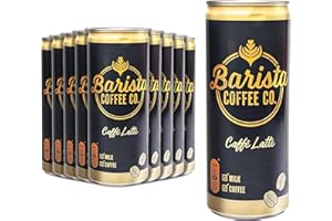 KINBOS Barista Coffee Co. Caffè Latte 250ml (12-Pack) | Smooth & Creamy Ready-to-Drink Coffee | Chill, Sip & Enjoy Anywhere