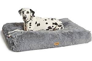 SNUG IS HAPPY SLEEP Snug Super Fluffy Extra Large Dog Bed - Super Soft, Cosy and Comfortable Cat Dog Pet Bed Pillow Mattress Sofa Cushion with Non-Slip Base and Machine Washable Cover – XL – 120 x 80 x 11cm - Grey
