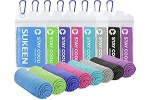 Sukeen Set di 8 asciugamani per il raffreddamento (101,6 x 30,5 cm), rinfrescante, asciugamano sportivo in microfibra, per campeggio, fitness, necessità in estate calda