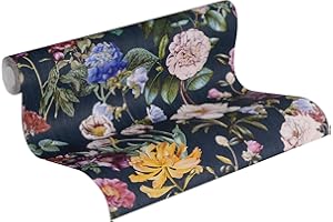 LIVINGWALLS Jette 37337-6 Carta da parati in tessuto non tessuto, in tinta unita, da 10,05 m x 0,53 m, di colore blu-verde-rosso, Made in Germany, 373364 37336-4