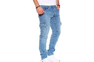 Styleko Herren Cargo Jeans Hose Herren Jeans Hose für Männer Jungen Regular Slim fit Denim Destroyed Jogger Freizeithose Casual Jeans Pants Jeans Herren Stretch 8003