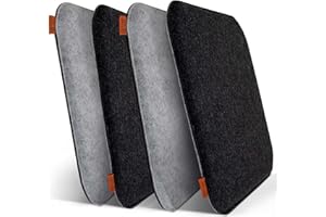 Cojín de asiento acogedor redondo 35x35 - Juego de 4 - Bicolor gris claro | gris oscuro - Diseño moderno de primera calidad, OEKO-TEX - Cojín de asiento de espuma - DYNMC YOU