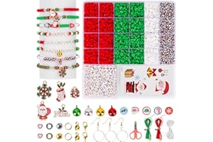 Zenmag Christmas Clay Beads & Charms Jewellery Making Kit, Gold Letter Beads, DIY Crafts Gifts