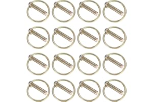 MAUUUBA 16 Pcs M8 Goupille de Lynch avec Anneau, Goupille Fendue, Goupille Agricole pour Tracteurs Agricoles, Assortiment de Goupilles Clips Sécurité Rond pour Remorques, Camions, Tondeuses, Chariots
