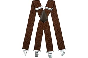 Olata Tirantes de Hombre Extra Anchos En X Con Clips Negros O Plateados Y Tela Gruesa - 5 cm