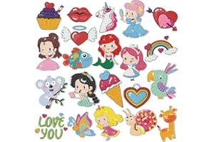 CHYEEH 5D Pittura Diamante Adesivo per Bambini [21 Pezzi] DIY Diamante Painting Kit Bambini Diamond Painting Animali Diamante Adesivo Kit, Strumenti da Disegno Mosaico, per Bambini Principianti Adulti