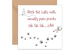 Felbridge Studio - Funny Dog Christmas Card - Xmas Cards for Husband Wife Son Daughter Brother Sister Girlfriend Boyfriend Grandson Family - Doggie Pup Dogs Paws - Gift Luxury Humorous Present -14cm