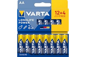 VARTA Batterier AA, 16 stycken (12+4), Longlife Power, alkaliska, 1,5 V