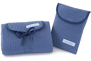 Mi bollito Lot de 2 matelas à langer imperméable + sac à langer pour lingettes et couches. Entièrement fabriqué en Espagne., Bleu grisé, Taille unique
